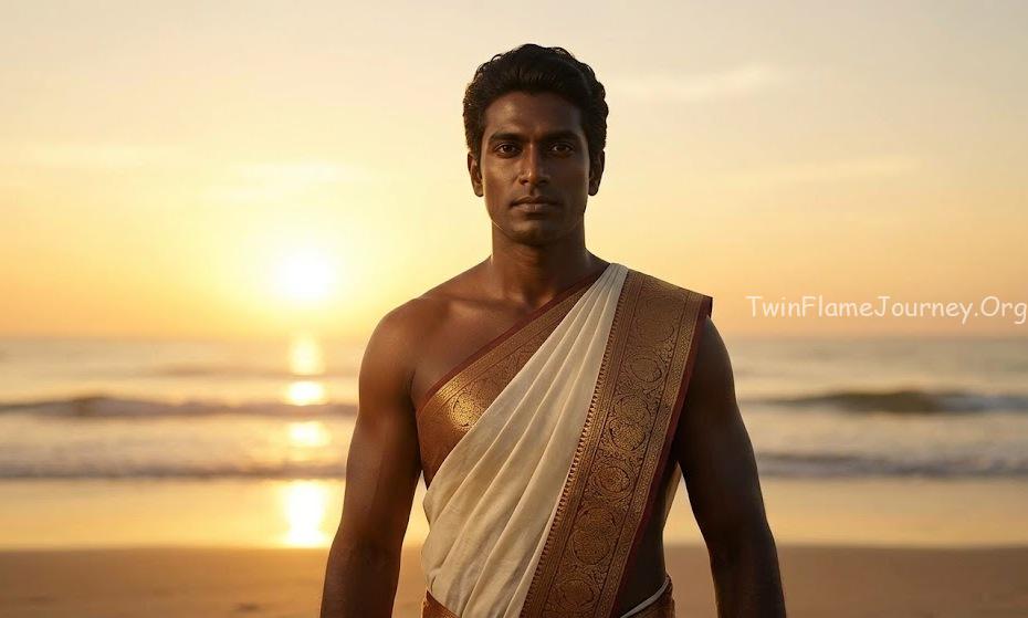 Spiritual awakening of Kali Avatara with South Indian features.