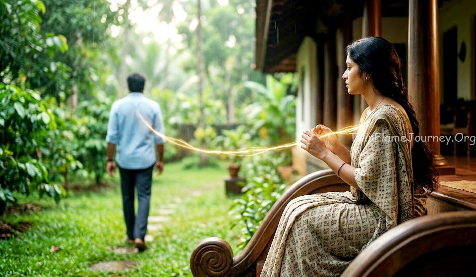 South Indian Divine Feminine reflecting on Twin Flame energy.