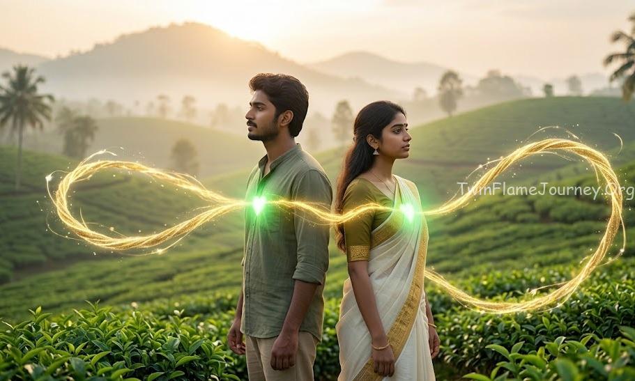 Twin Flame mirror soul reflection of a young South Indian couple.