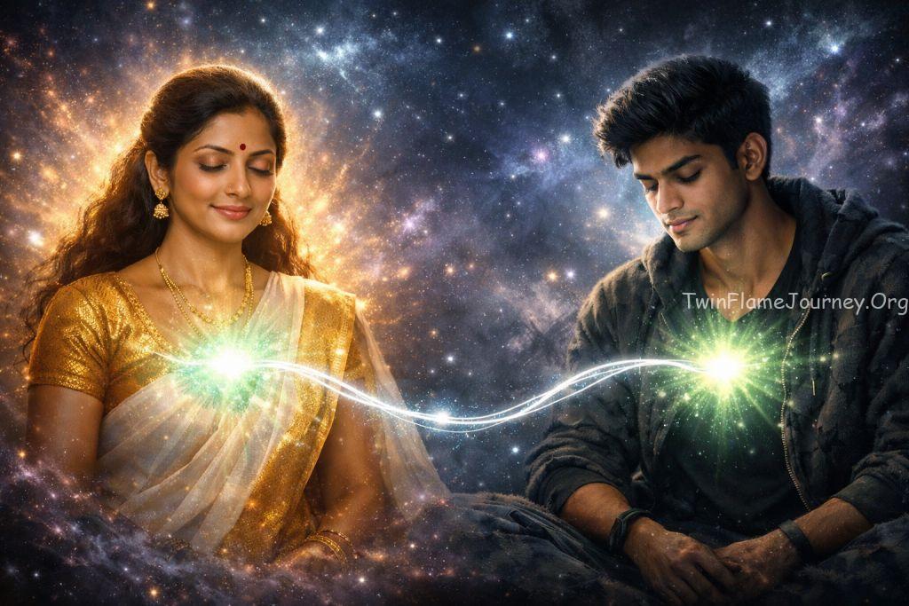 Spiritual 5D soul link between Twin Flames during the silence phase.