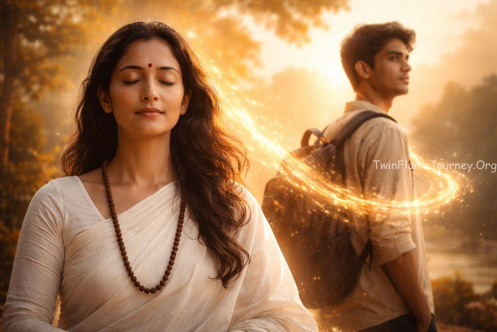 Spiritual connection between a Divine Feminine and Divine Masculine representing Twin Flame journey