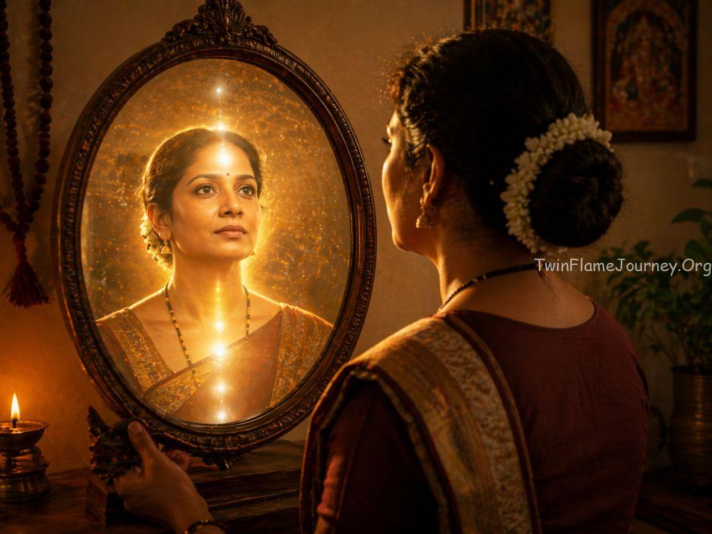 DF practicing the twin flame mirror exercise.