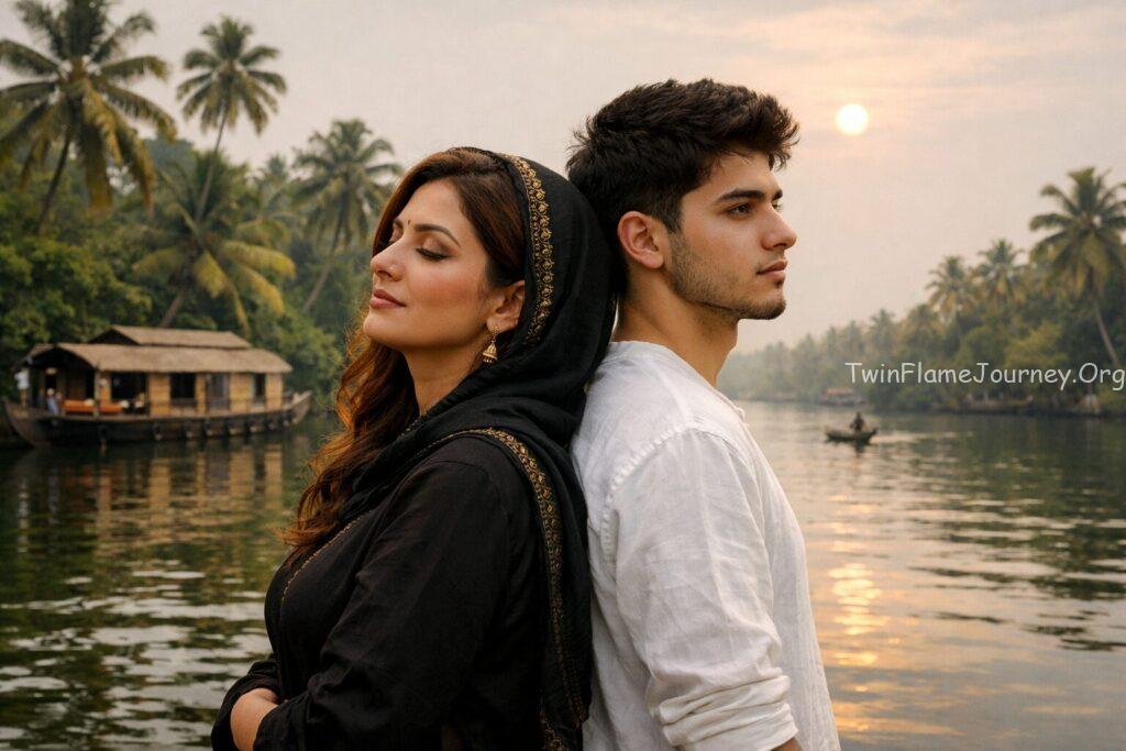 Twin Flame Separation stage representation with South Indian couple.