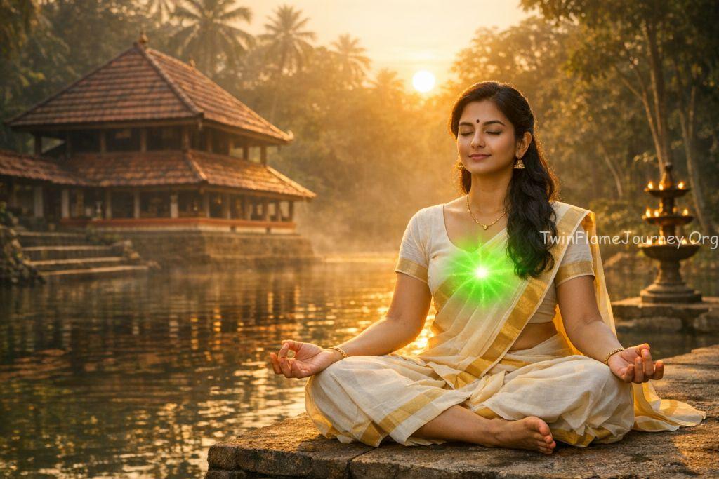 Spiritual awakening and chakra balancing in a traditional Kerala setting.
