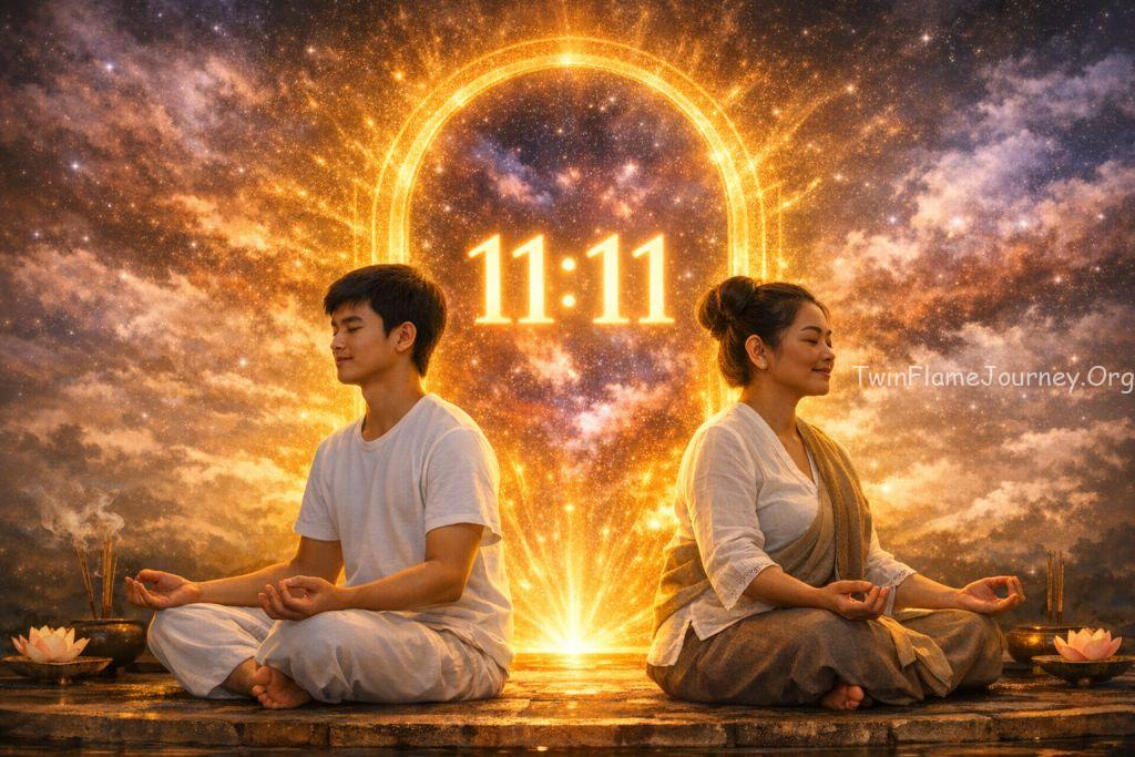 Thai couple experiencing 11:11 twin flame awakening.