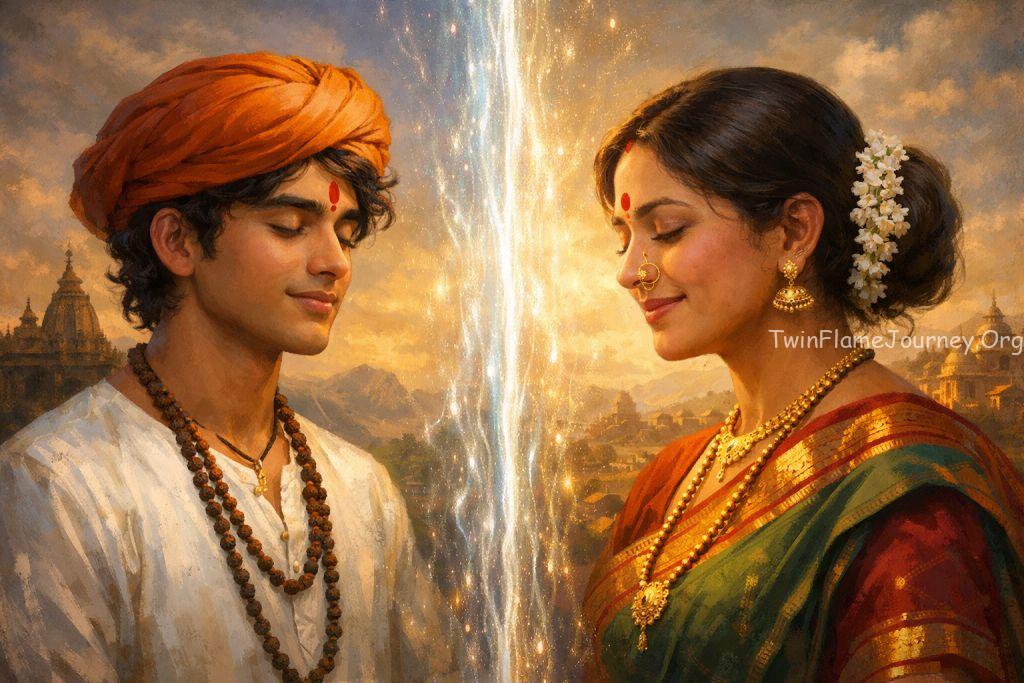 Telepathic heart connection between Twin Flames during separation.