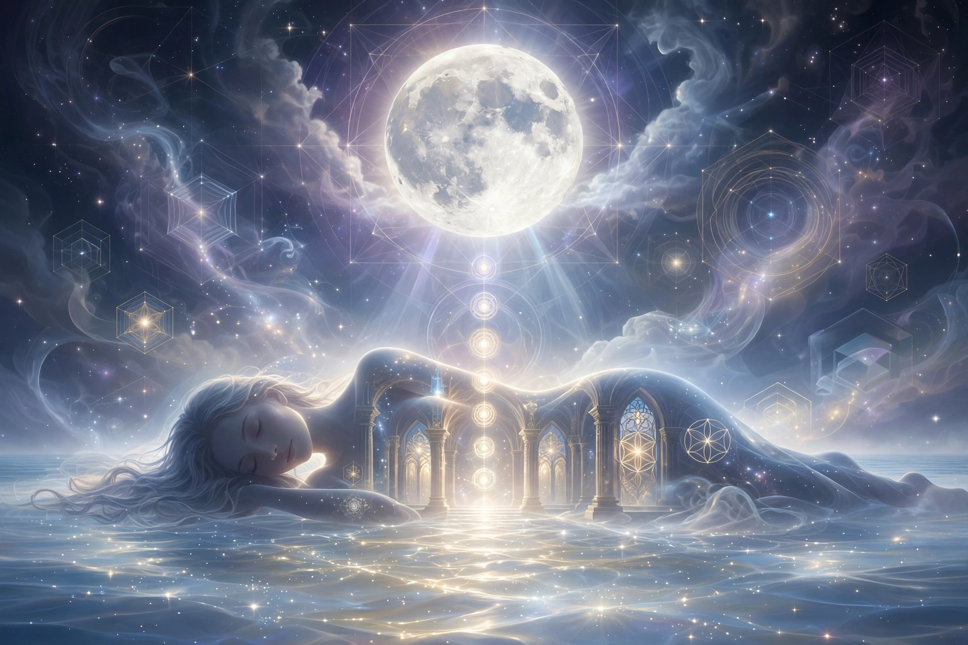 When Divine Feminine Sleeps Peacefully on Full Moon Night