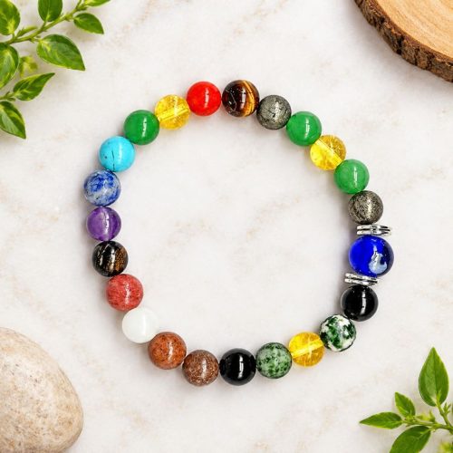 To balance your 7 energy centers, wear a 7 Chakra Bracelet.