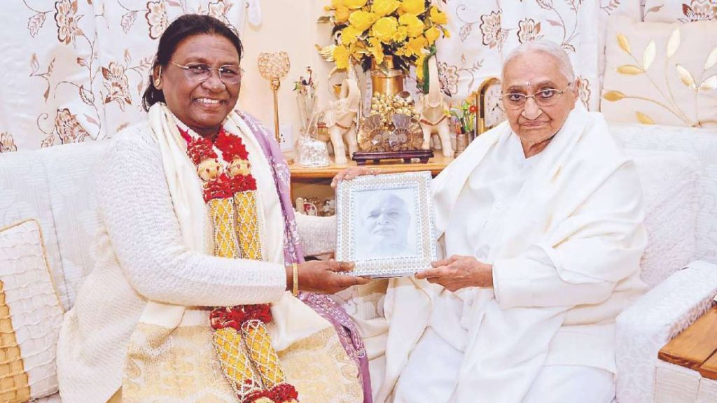 Indian president with brahmakumaris
