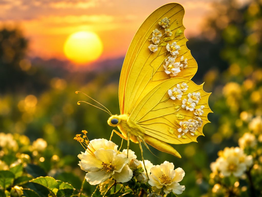 Twin Flame Sign - Yellow Butterfles